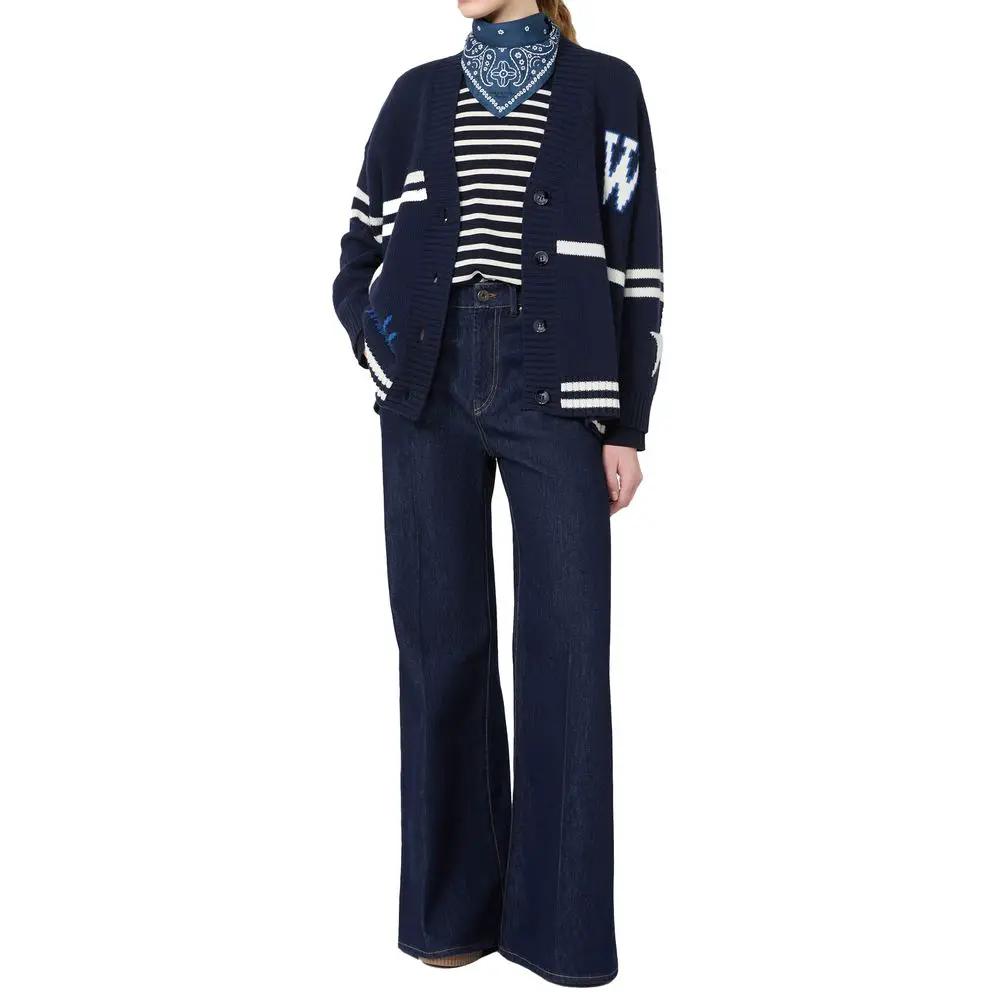 Cardigan en Laine Vierge Bleue Max Mara