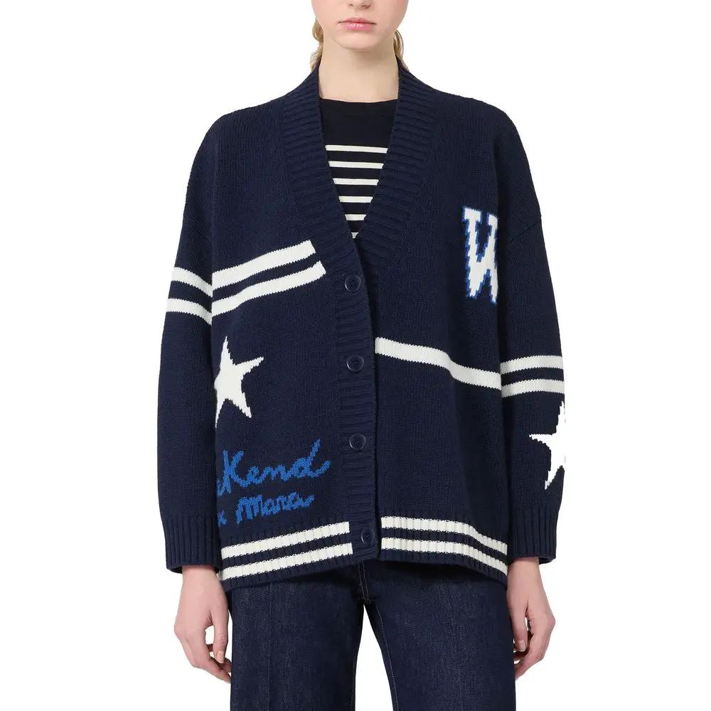 Cardigan en Laine Vierge Bleue Max Mara