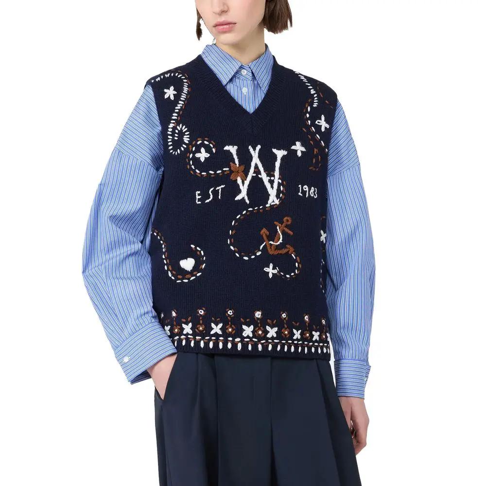 Gilet en laine vierge bleu Max Mara