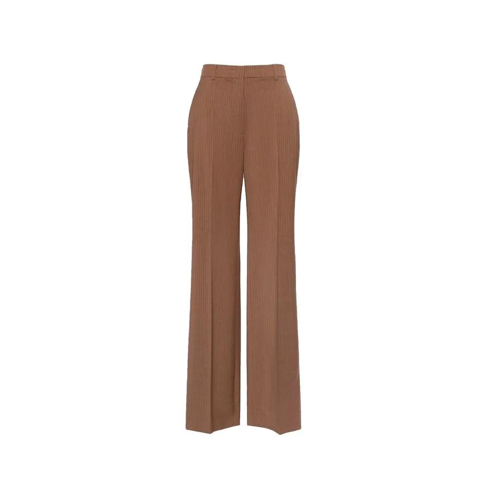 Pantalon habillé Max Mara en laine vierge marron