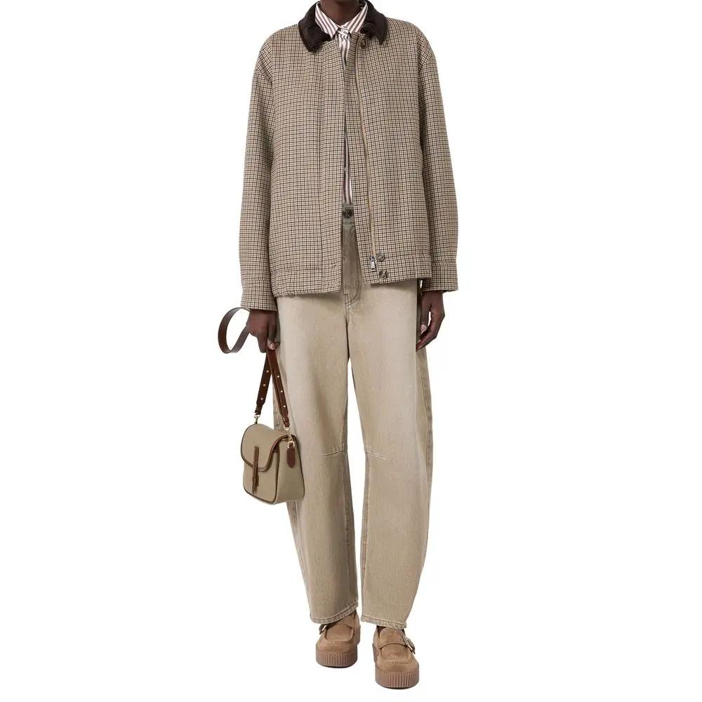 Max Mara Beige Cotton Relaxed Fit Jeans