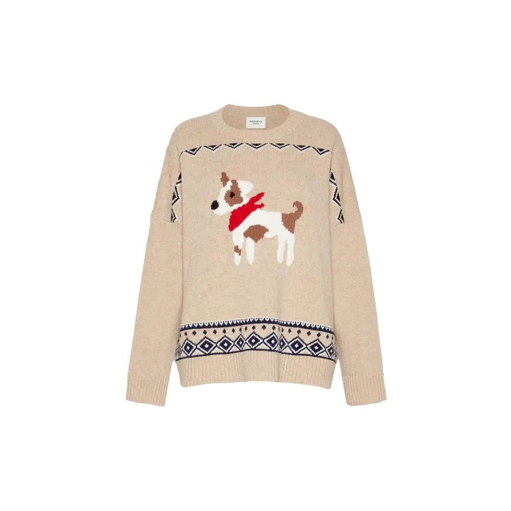 Max Mara Sweat-shirt beige en laine vierge