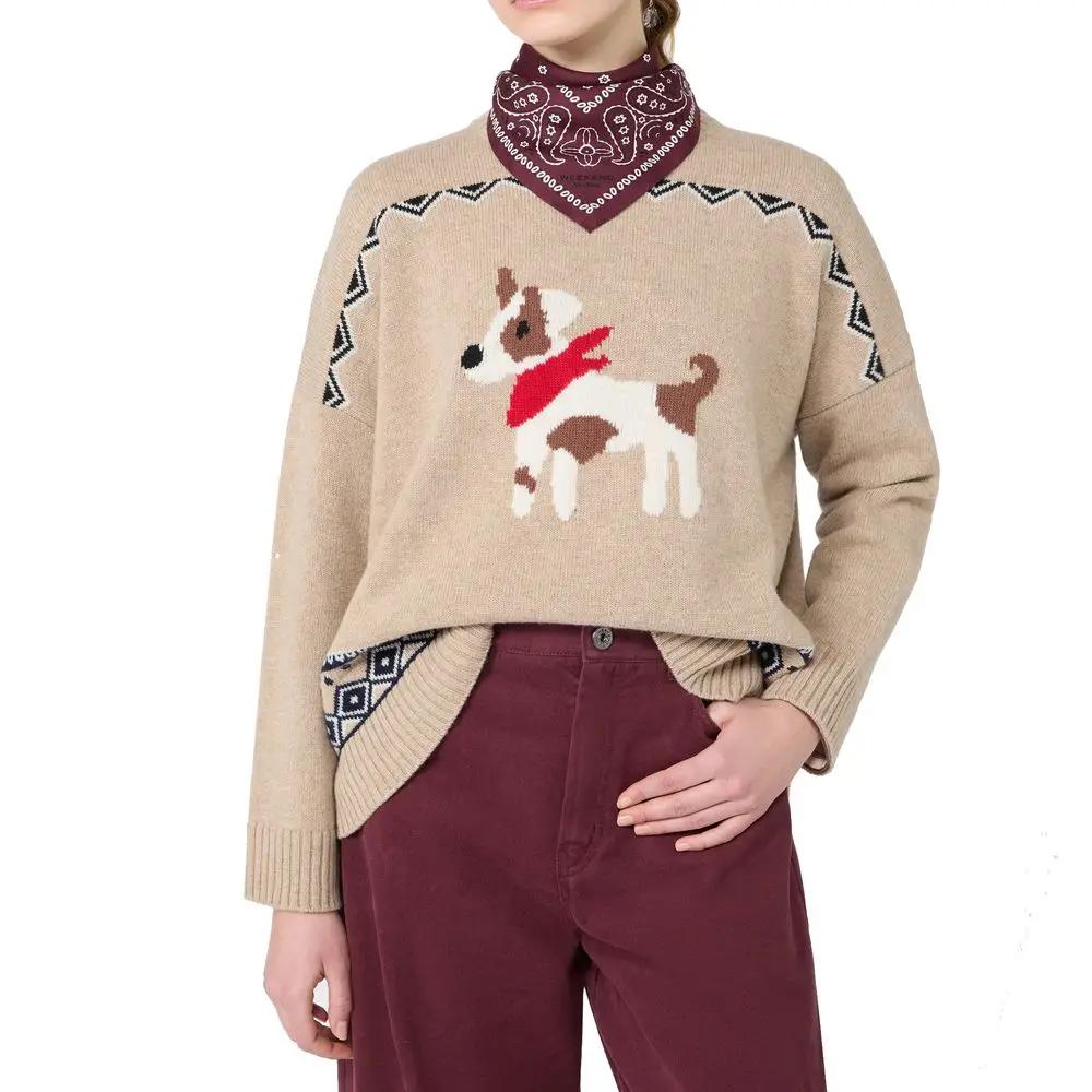 Max Mara Sweat-shirt beige en laine vierge