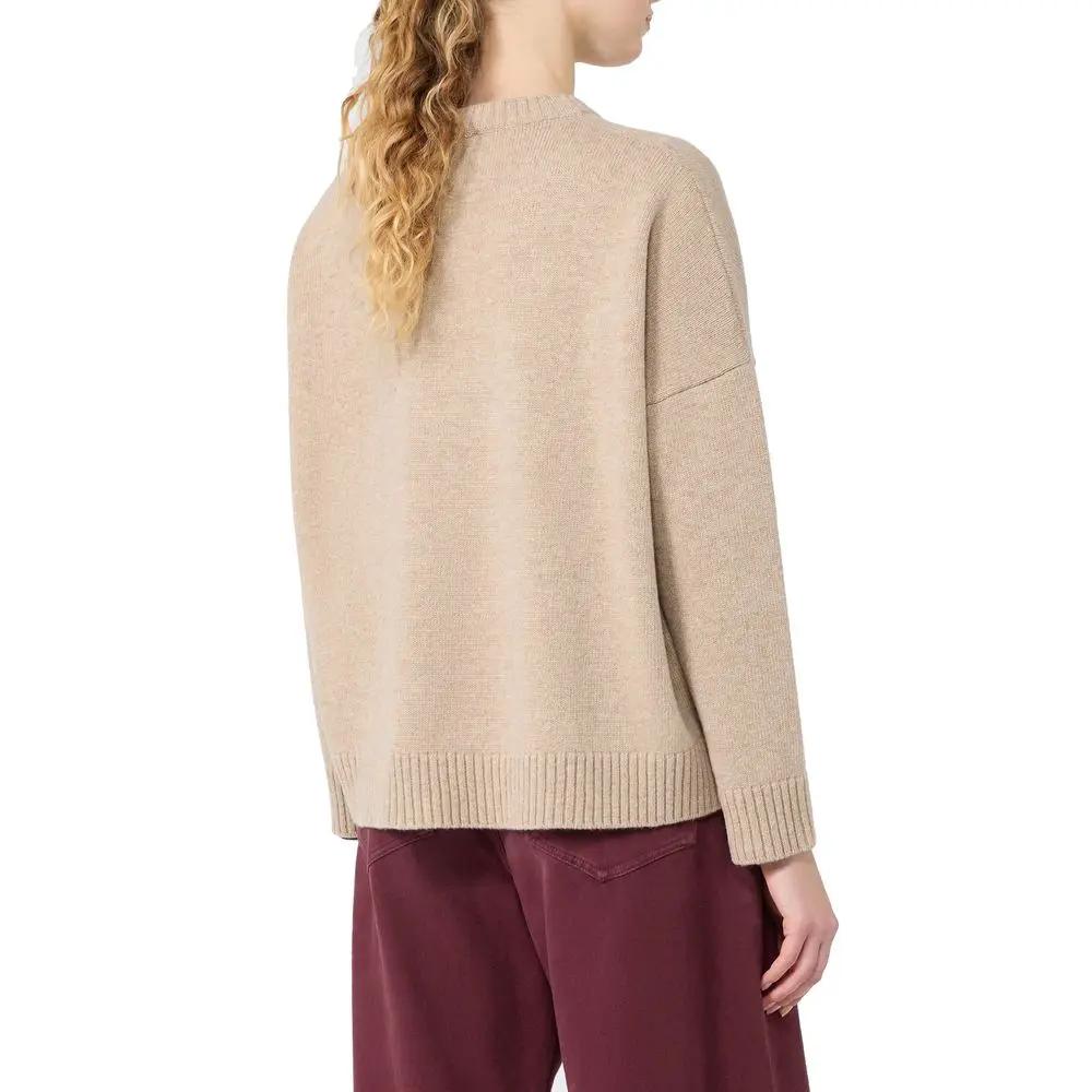 Max Mara Sweat-shirt beige en laine vierge