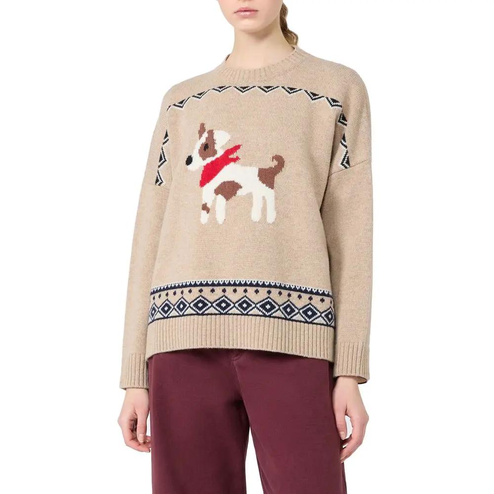Max Mara Sweat-shirt beige en laine vierge
