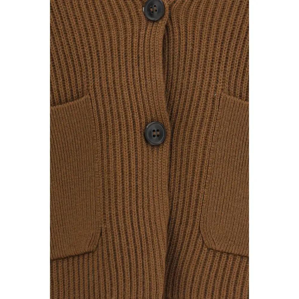 Max Mara Brown Wool Oves Aries Cardigan