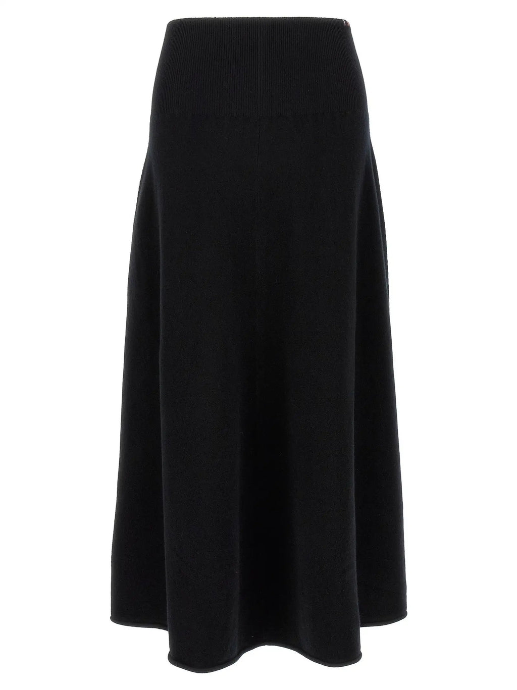 Jupe midi en cachemire noir Extreme Cashmere