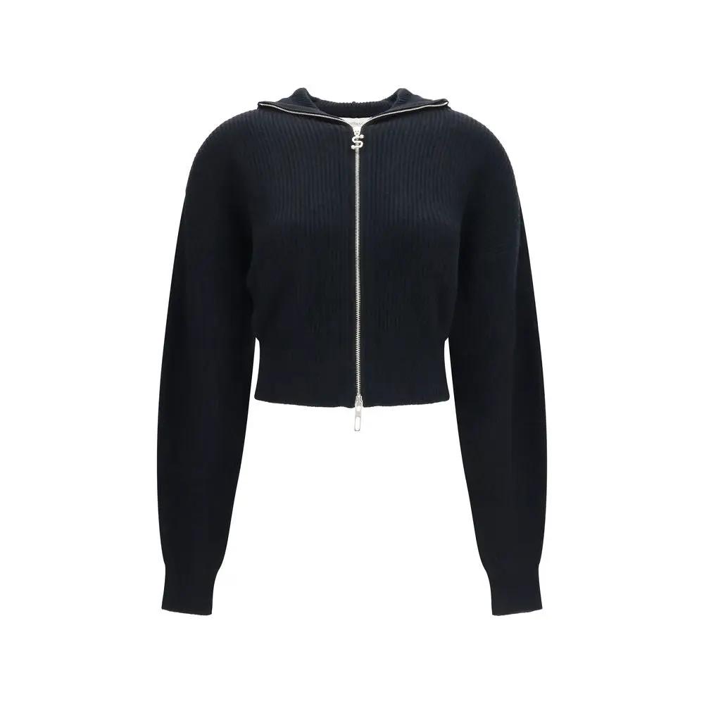 Max Mara Black Wool Oves Aries Cardigan