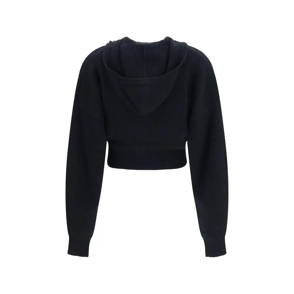 Max Mara Black Wool Oves Aries Cardigan