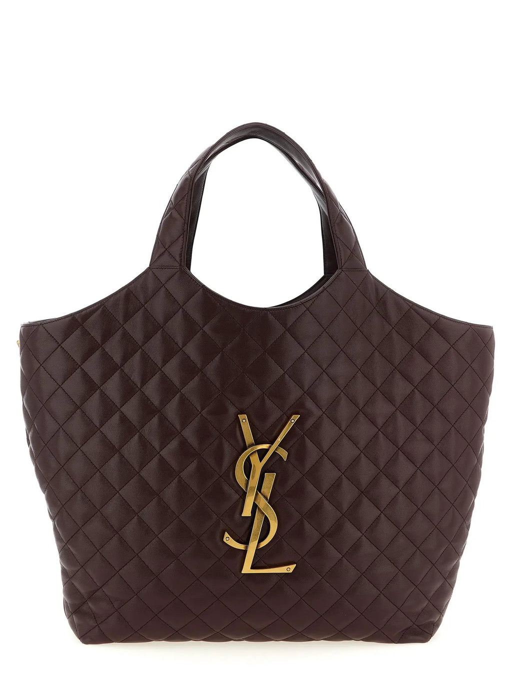 Saint Laurent Bordeaux Lamb Leather Tote Bag