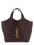 Saint Laurent Bordeaux Lamb Leather Tote Bag