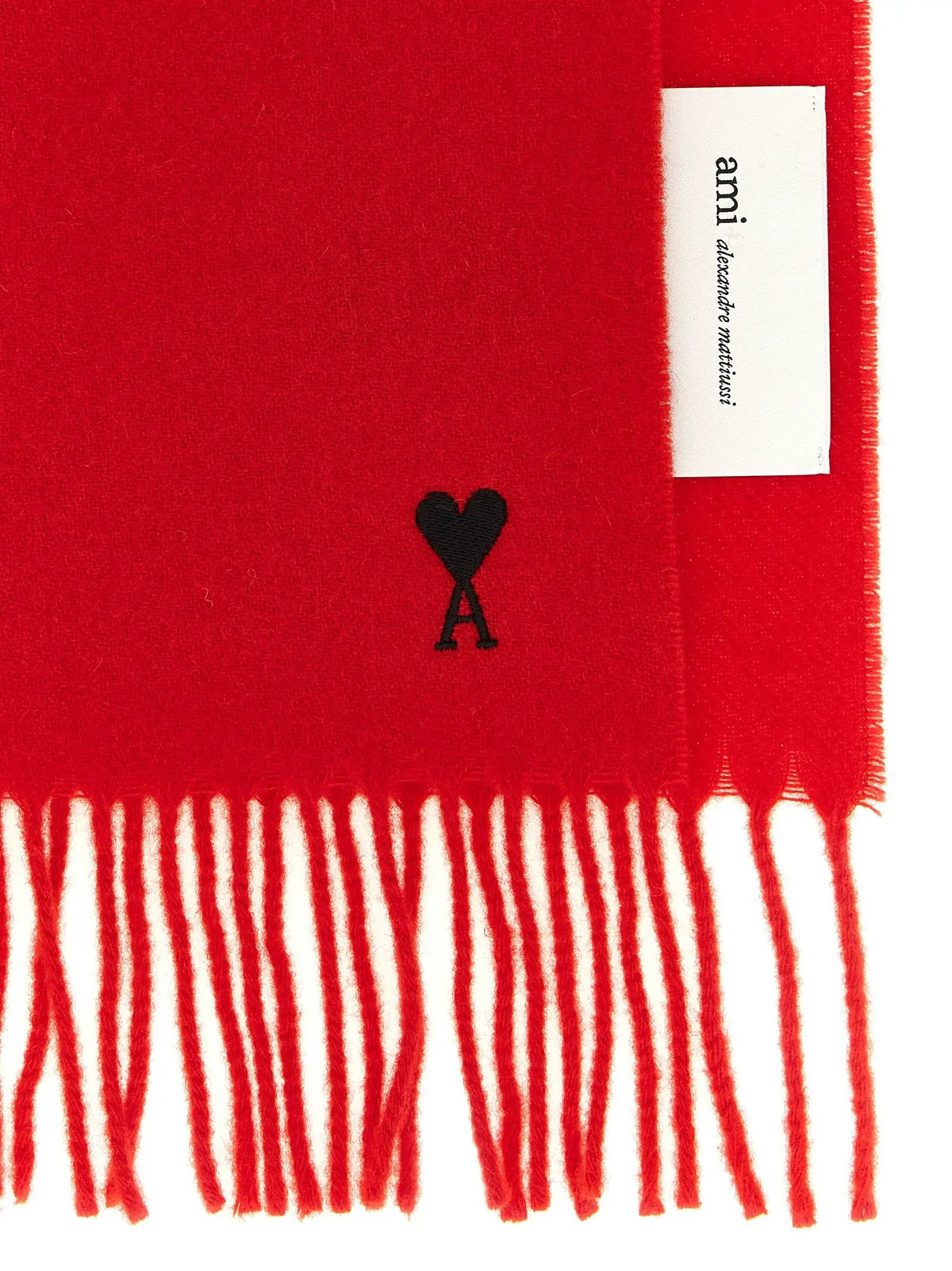 Ami Paris Red Wool Scarf