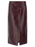 Armarium Bordeaux Cowhide Midi Skirt
