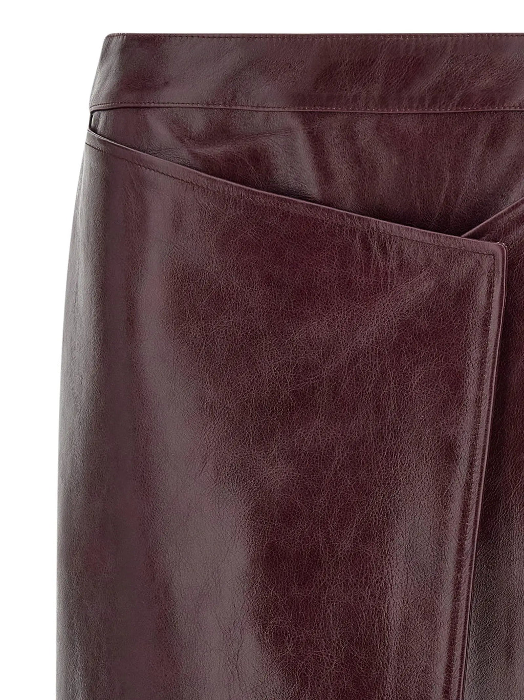 Armarium Bordeaux Cowhide Midi Skirt