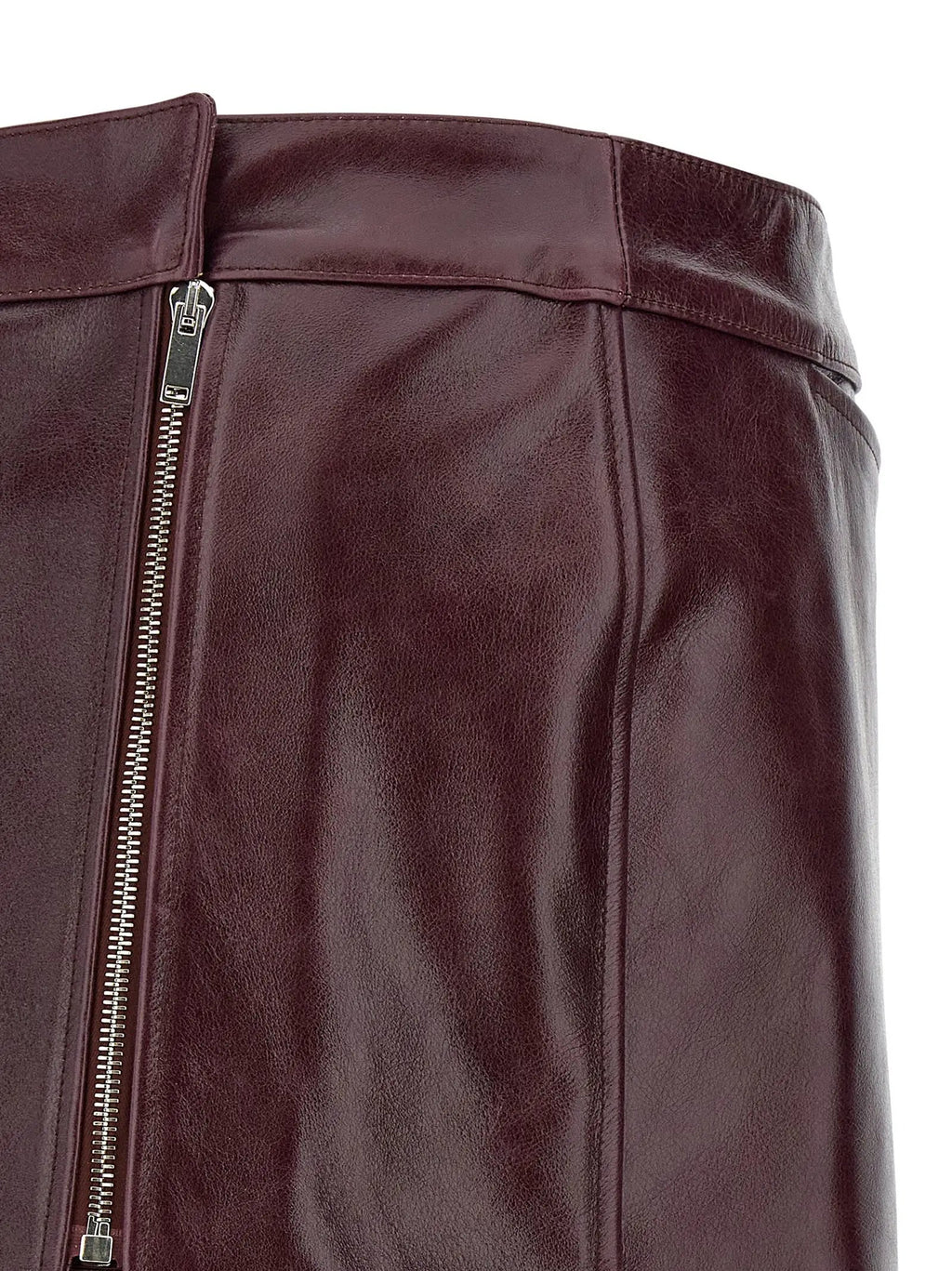 Armarium Bordeaux Cowhide Midi Skirt
