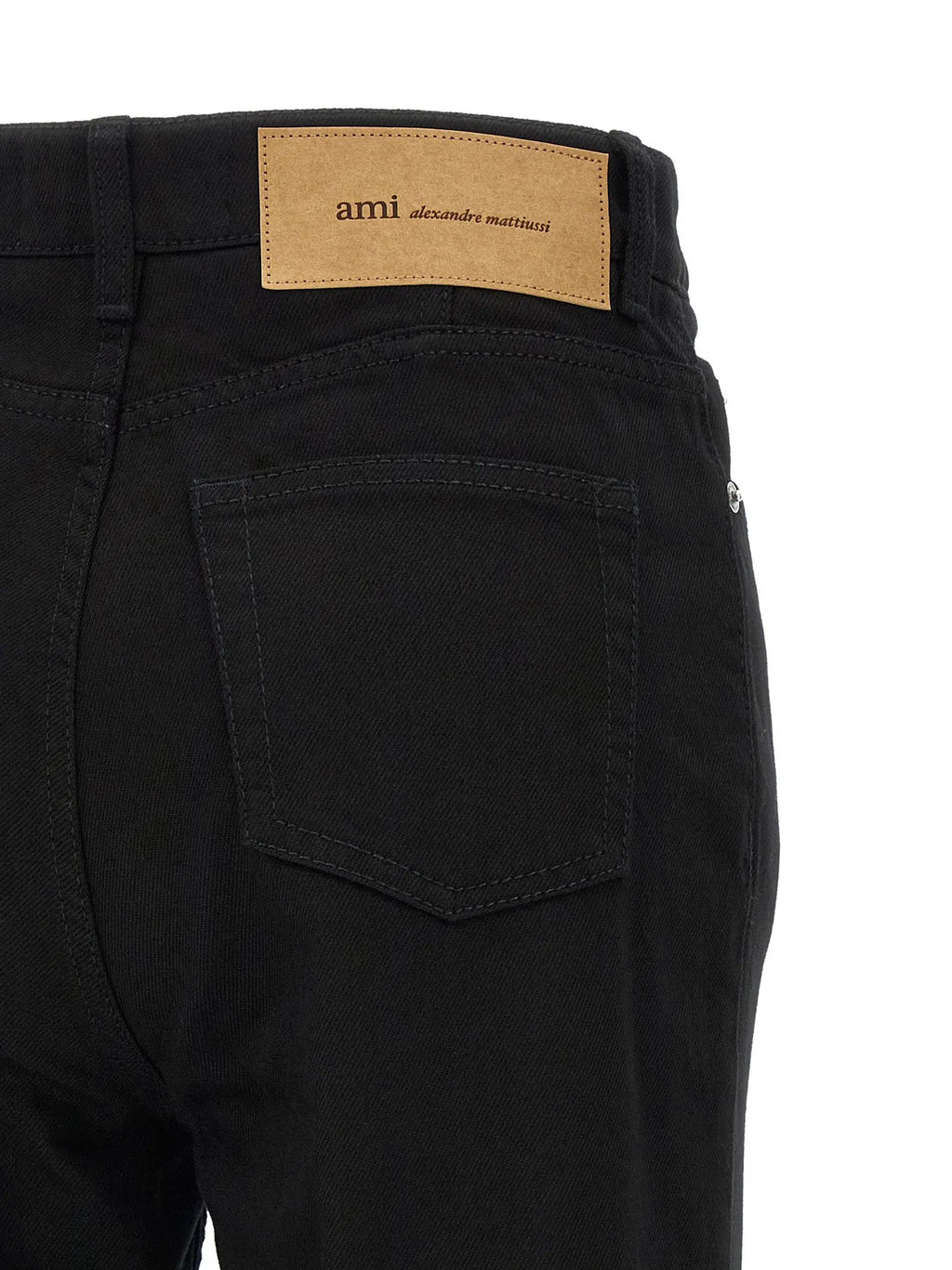 Ami Paris Black Cotton Flared Jeans