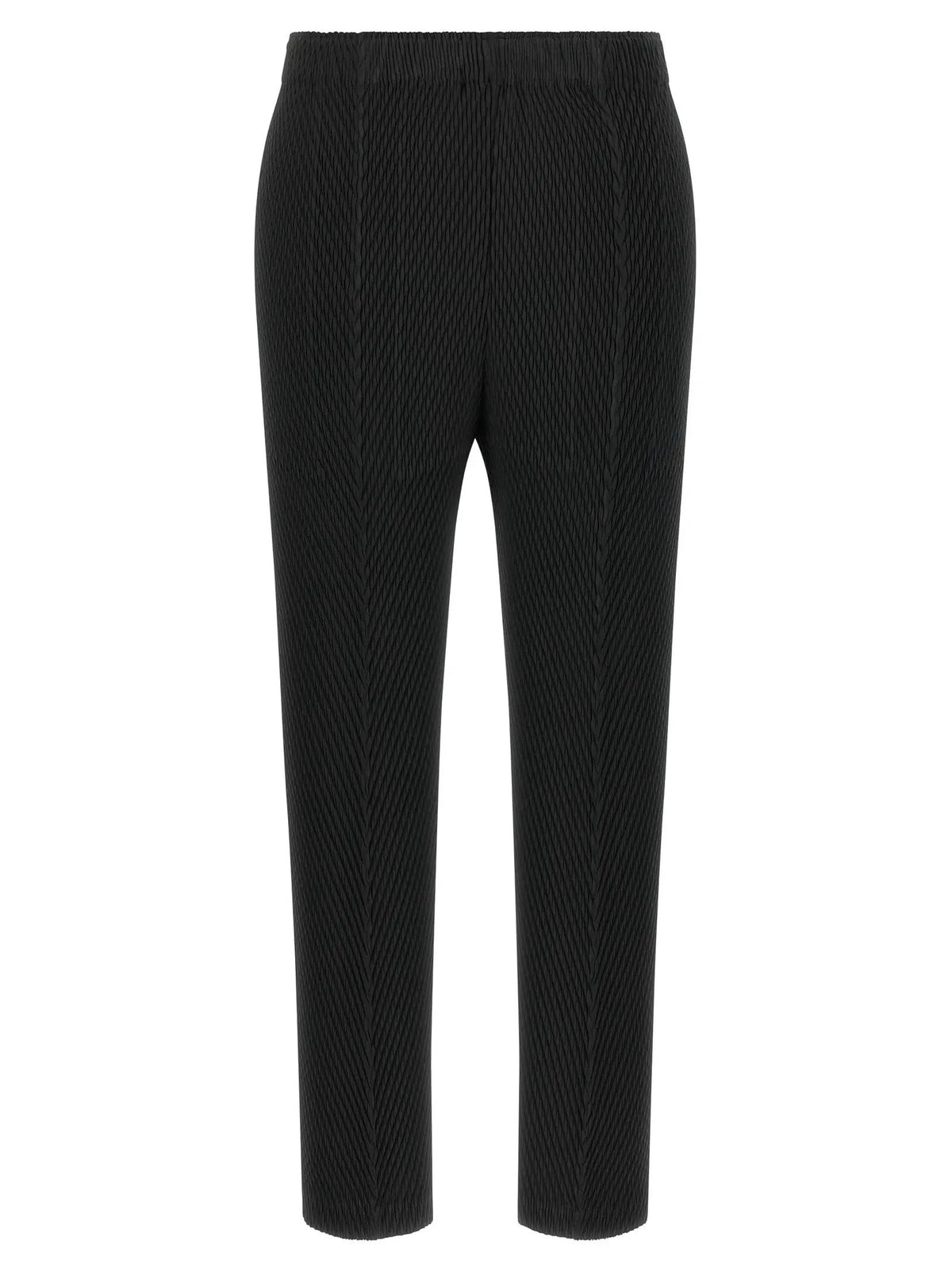 Issey Miyake Black Polyester Cropped Pants