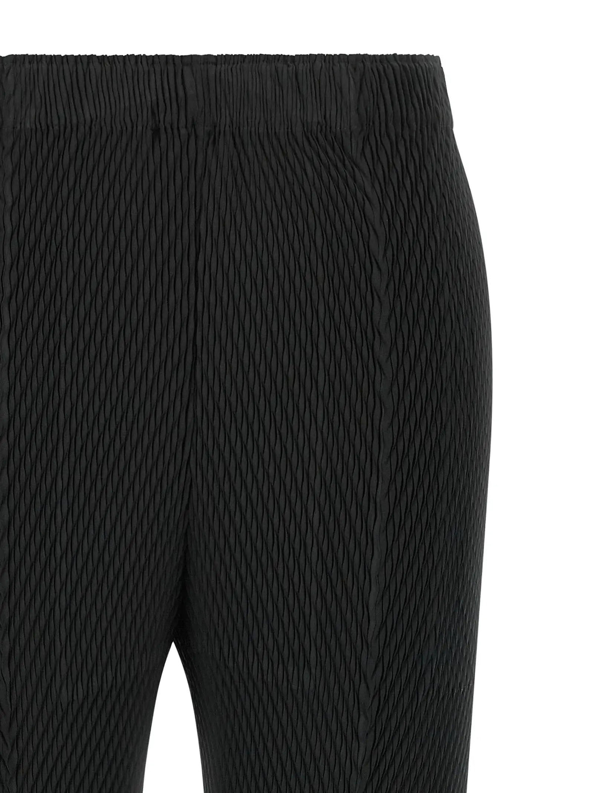 Issey Miyake Black Polyester Cropped Pants