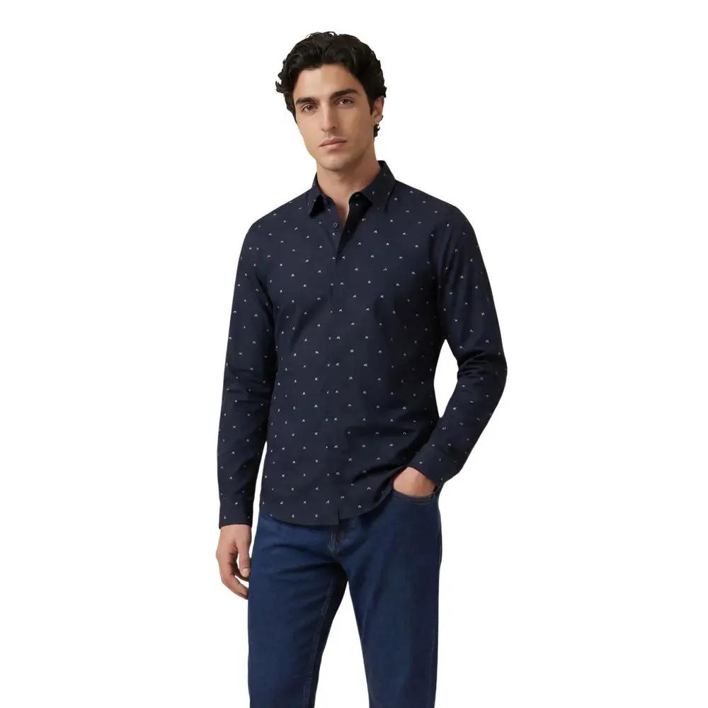 Armani Exchange Armani Exchange Blue Cotton Pattern Shirt