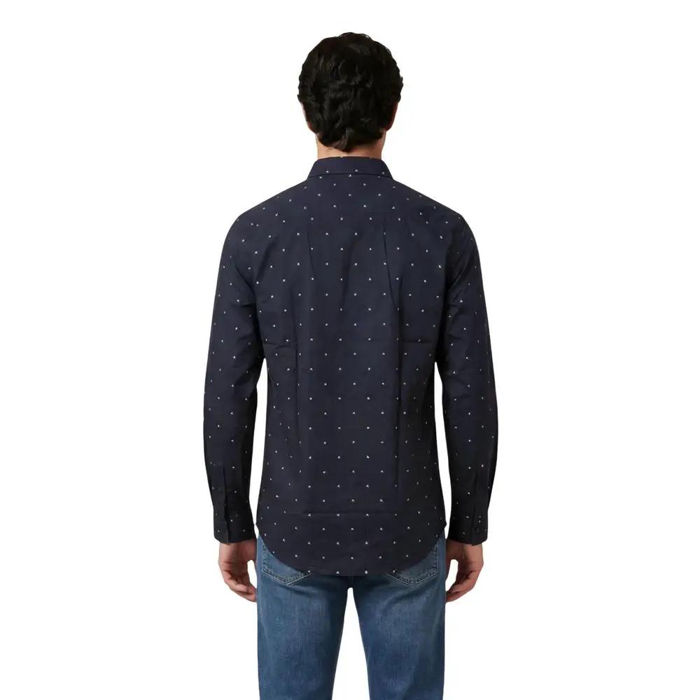 Armani Exchange Armani Exchange Blue Cotton Pattern Shirt