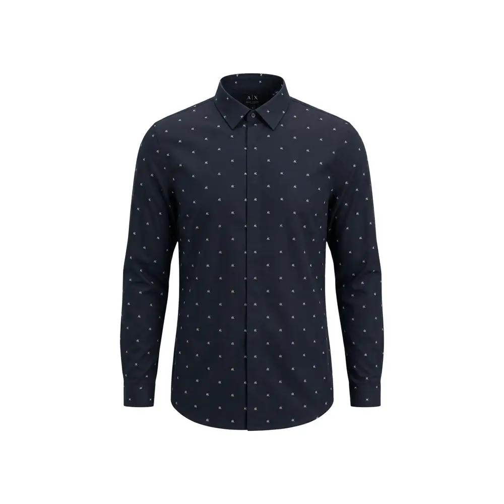 Armani Exchange Armani Exchange Blue Cotton Pattern Shirt