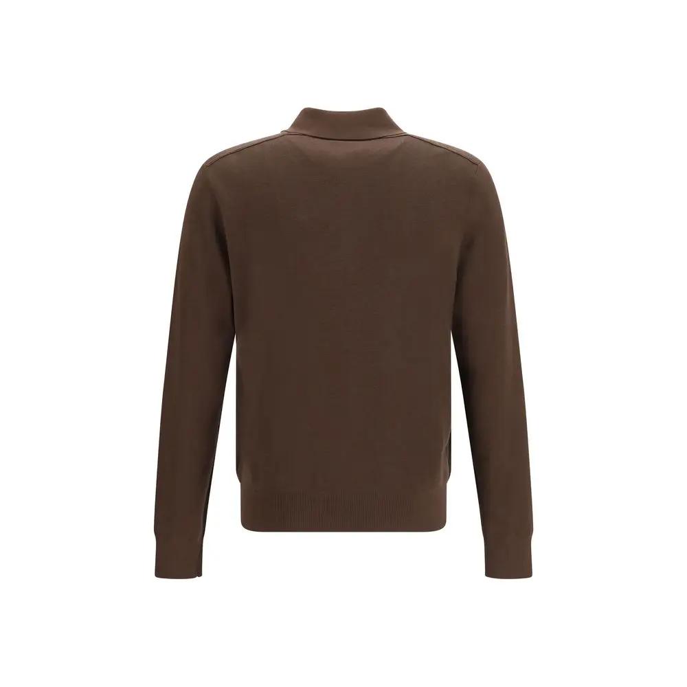 Burberry Burberry Brown Wool Oves Aries Dress Shirt