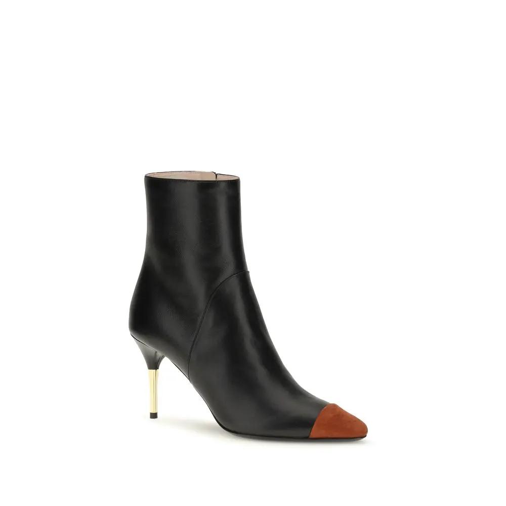 Valentino Garavani Valentino Garavani Black Calf Leather Bos Taurus Ankle Boots