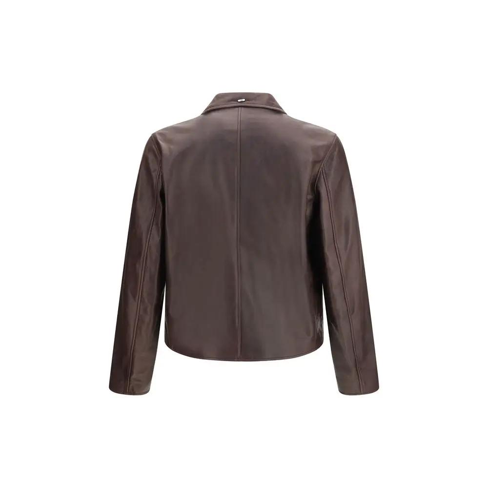 Our Legacy Brown Calf Leather Bos Taurus Leather Jacket