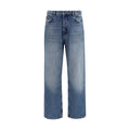 Off-White Blue Cotton Slim Fit Jeans