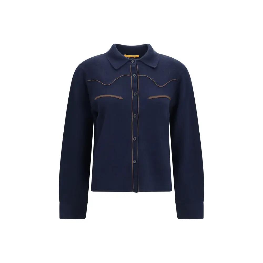 Guest in Residence Chemise en cachemire bleue