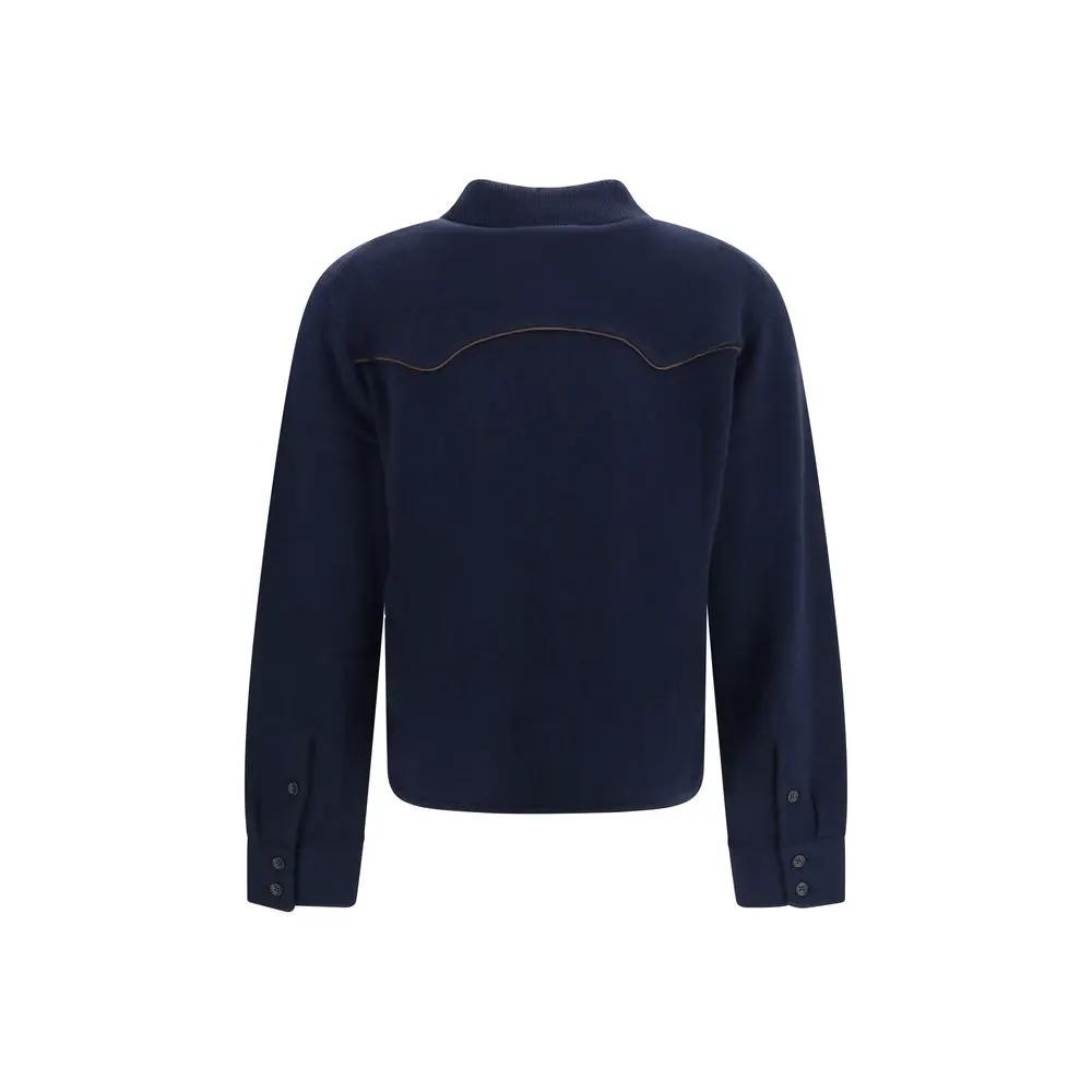 Guest in Residence Chemise en cachemire bleue