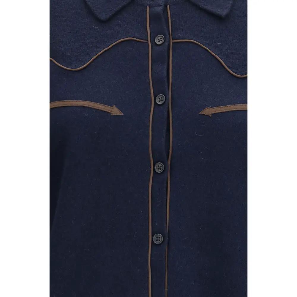 Guest in Residence Chemise en cachemire bleue