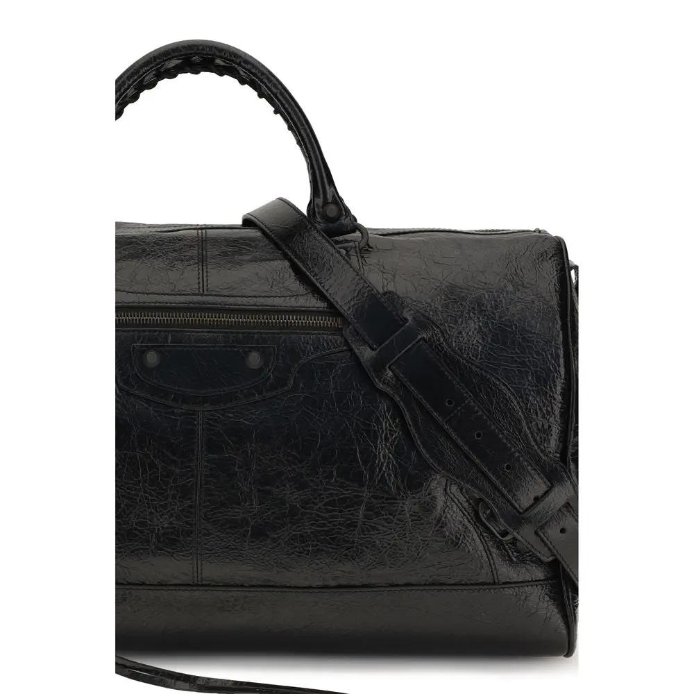 Sac à bandoulière Balenciaga noir en cuir d'agneau Ovis Aries