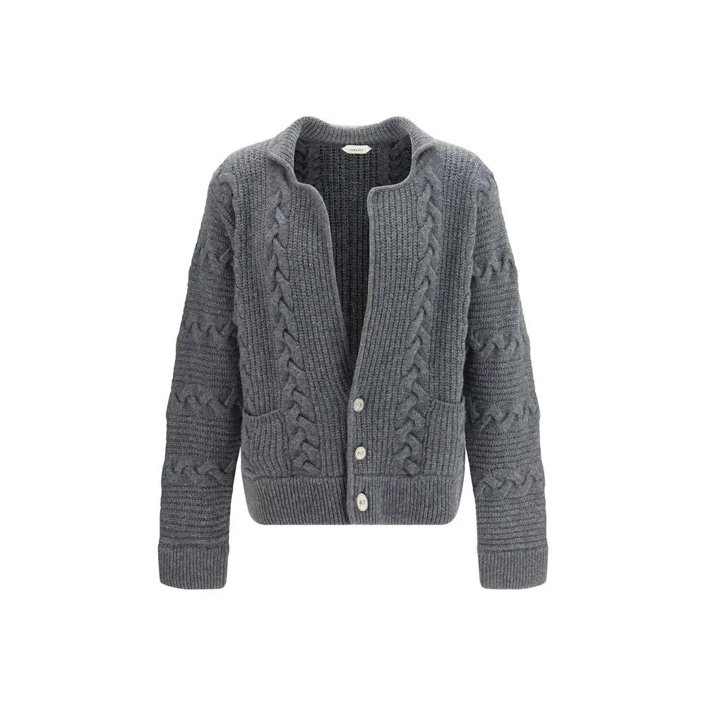 Versace Versace Gray Wool Oves Aries Cardigan