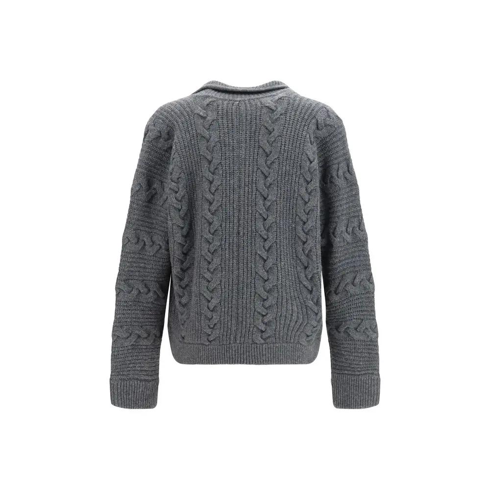 Versace Versace Gray Wool Oves Aries Cardigan