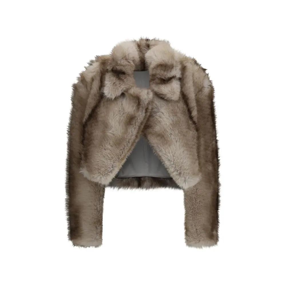 Max Mara Max Mara Gray Polyester Full-Length Jacket