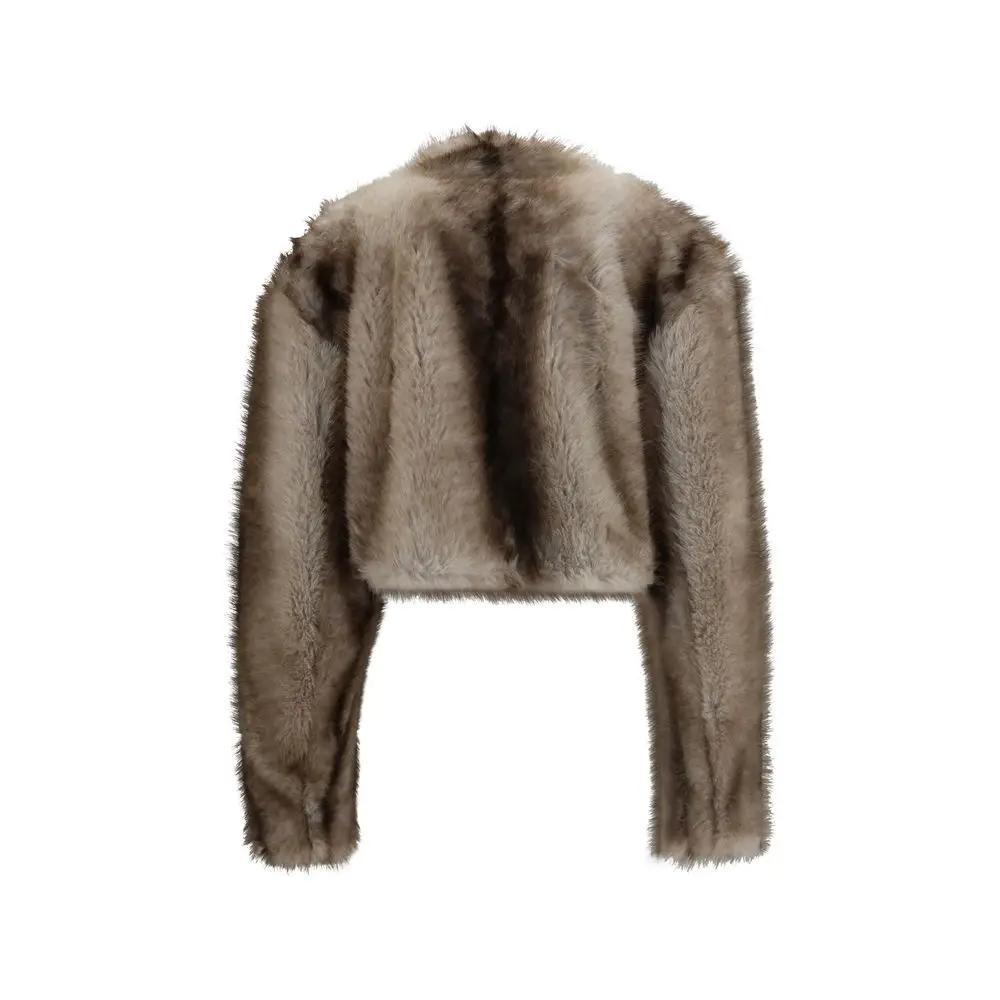 Max Mara Max Mara Gray Polyester Full-Length Jacket