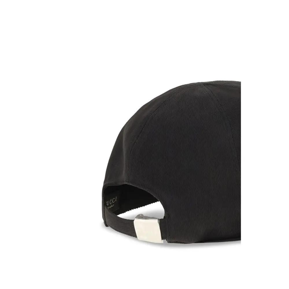 Gucci Gucci Black Cotton Cap (Baseball Hat)
