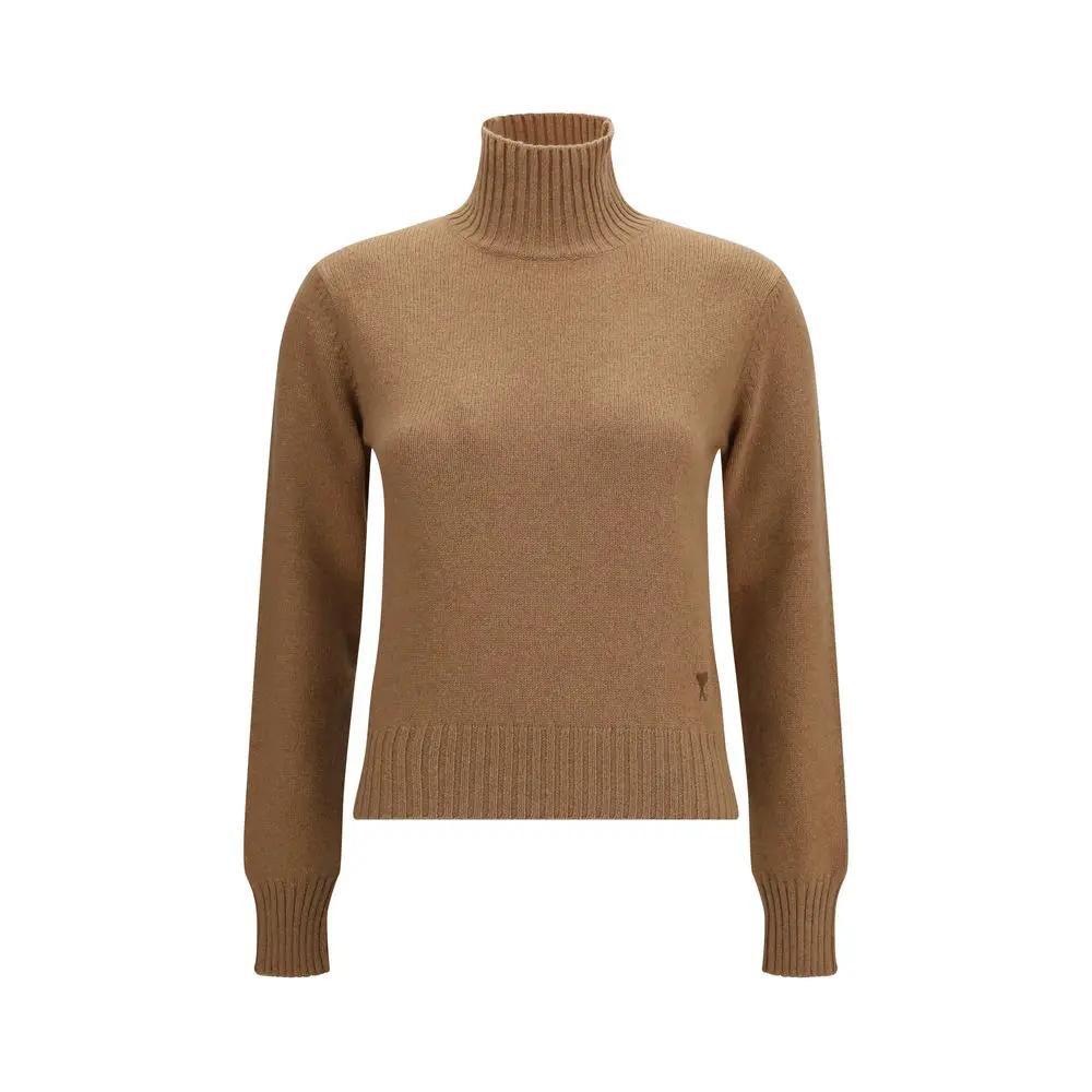 Ami Paris Brown Cashmere Turtleneck