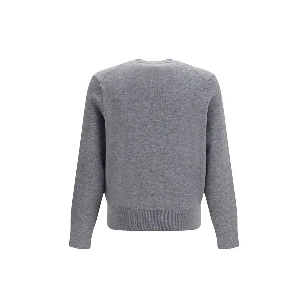 Ami Paris Gray Wool Oves Aries Sweatshirt