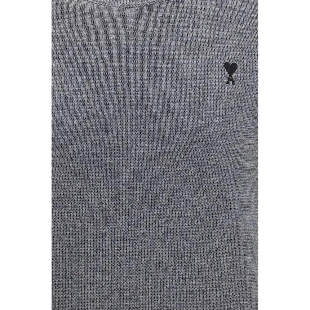Ami Paris Gray Wool Oves Aries Sweatshirt