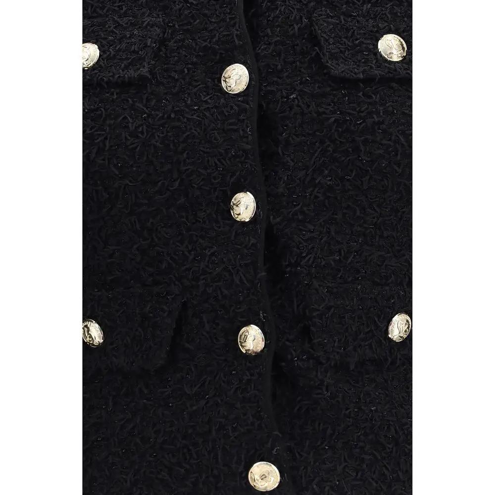 Balmain Black Viscose Shell Jacket