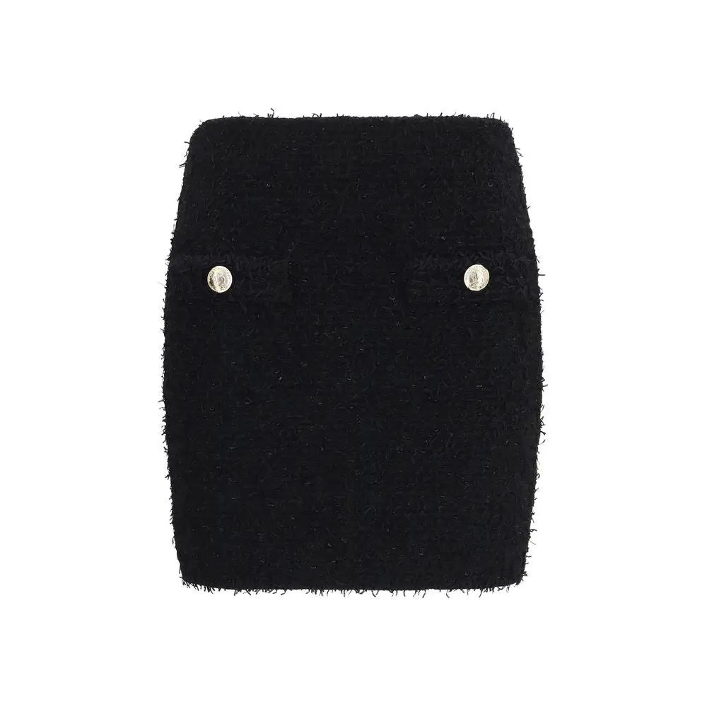 Balmain Balmain Black Viscose Mini Skirt