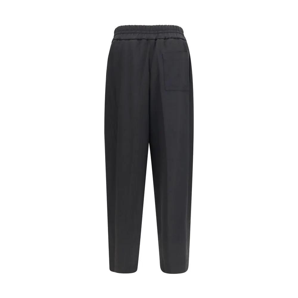 Ami Paris Black Wool Oves Aries Casual Pants