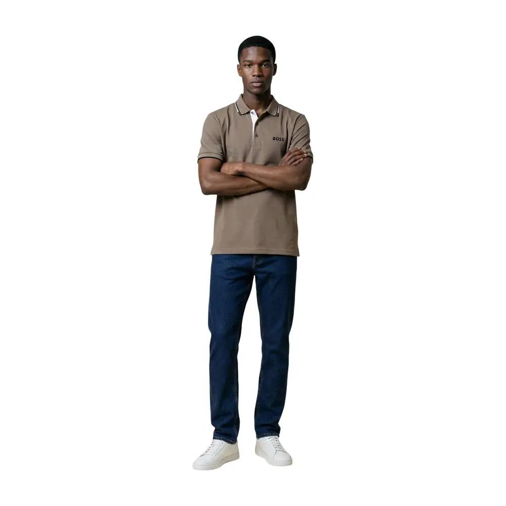 Hugo Boss Beige Cotton Polo Shirt