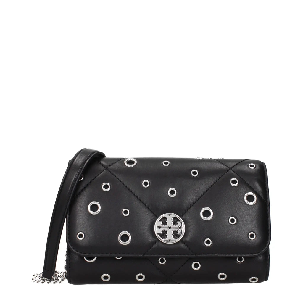 Pochette en cuir noir Tory Burch