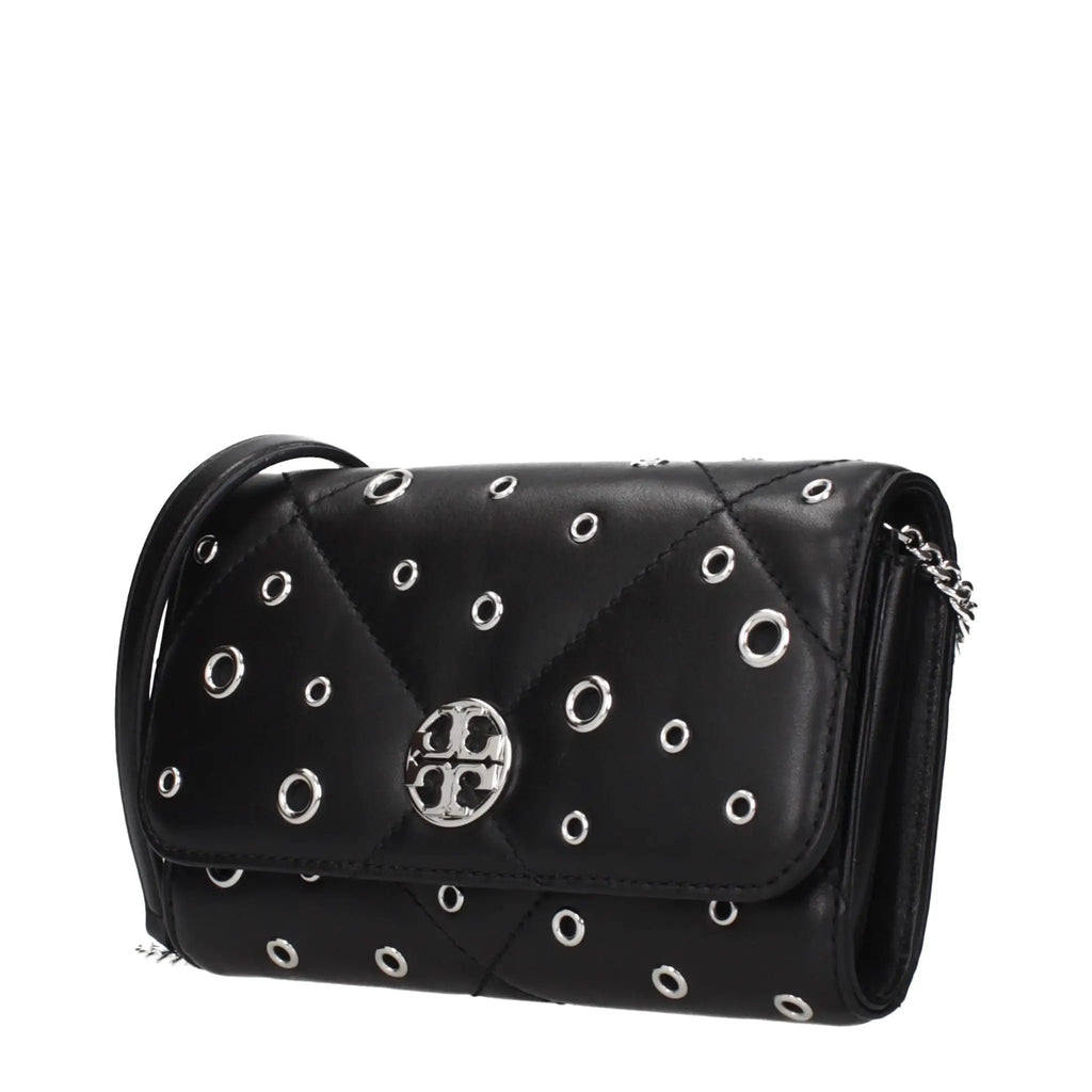 Pochette en cuir noir Tory Burch