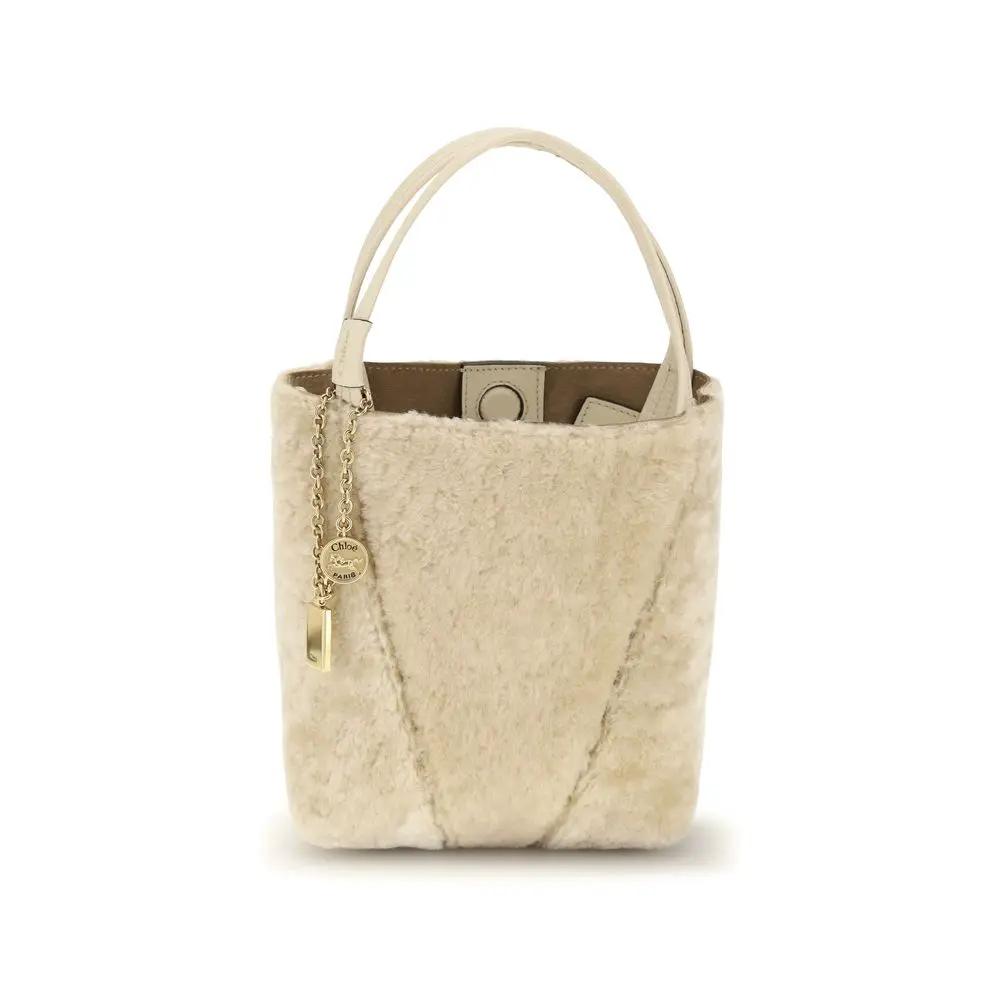 Sac à bandoulière Chloé en cuir de veau beige Bos Taurus