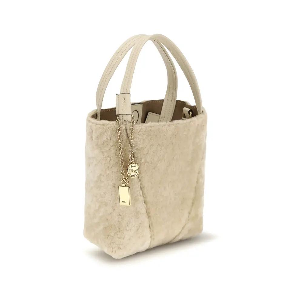 Sac à bandoulière Chloé en cuir de veau beige Bos Taurus