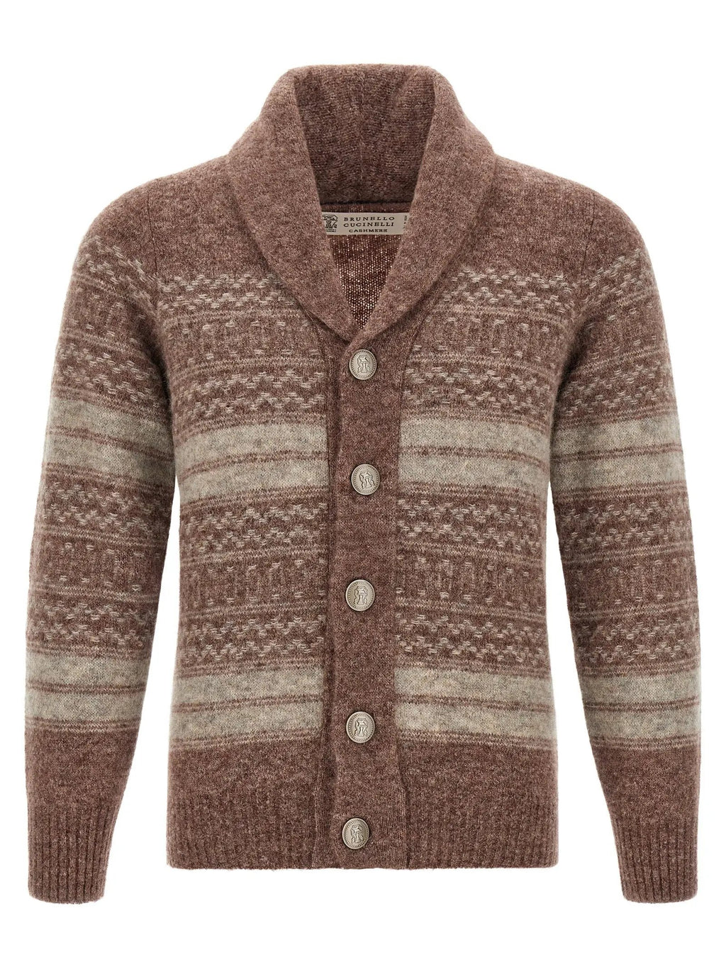 Brunello Cucinelli Brown Alpaca Leather Cardigan